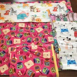 5 pack assorted flannel small animal pads